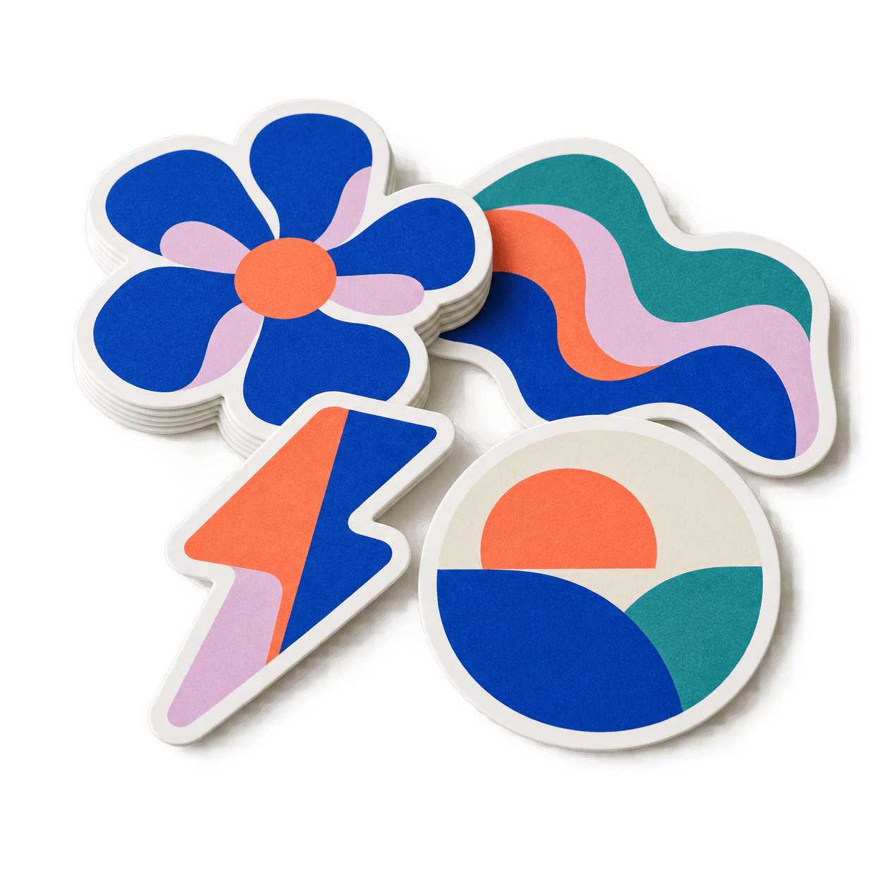 Colorful individual die-cut stickers
